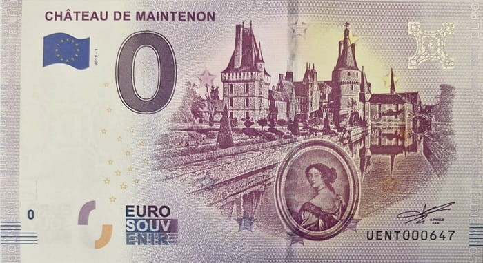 0 euro Francja Chateau de Mainteon 2019 rewers
