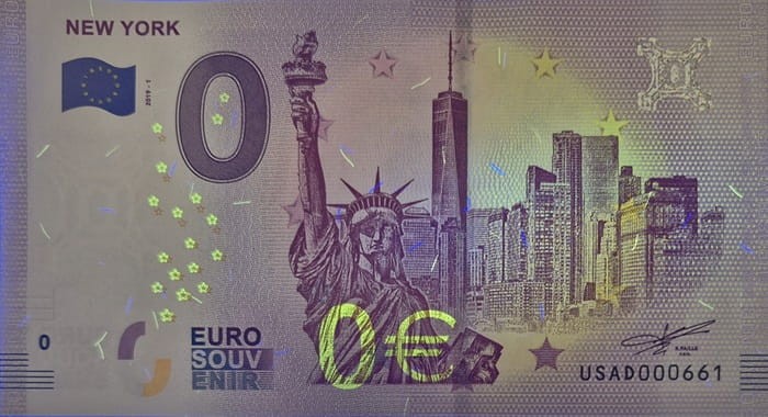 0 euro USA New York 2019 rewers uv