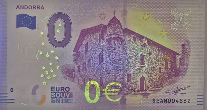 0 euro Andora 2018 awers