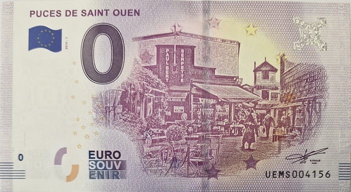 0 euro Francja Puces de Saint Ouen 2019 rewers