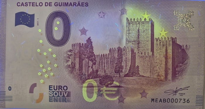 0 euro Portugalia Castelo de Guimares 2017 uv
