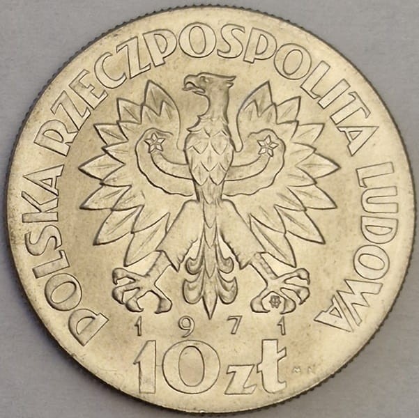 Moneta 10 zł FAO - Fiat Panis Próba 1971 r awers