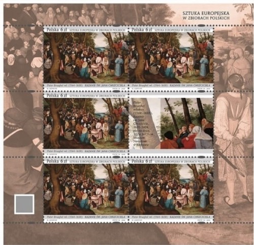 Znaczki Sztuka Europejska w Zbiorach Polskich Arkusz 2019 r.