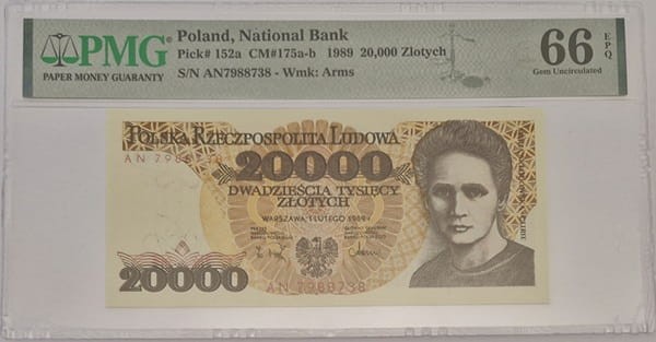 Banknot PMG 20000 zł 1989 awers