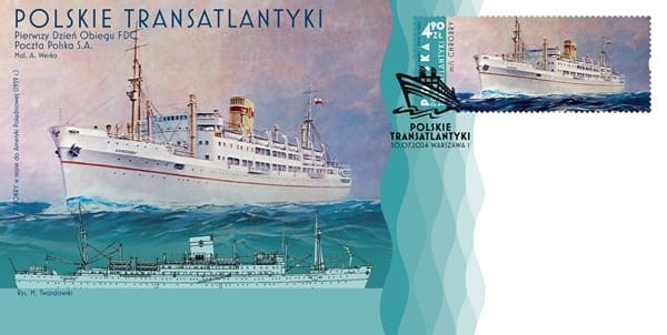 Koperty FDC Polskie transatlantyki 2024 Chrobry