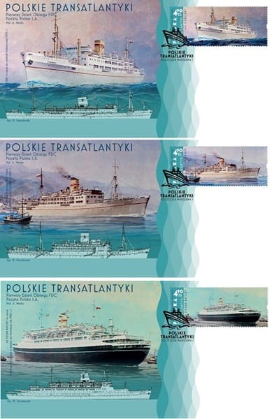 Koperty FDC Polskie transatlantyki 2024 5407-5409