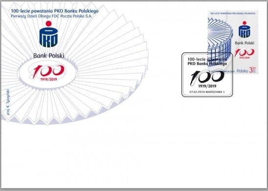 100-lecie powstania PKO Banku Polskiego FDC 2019 r.