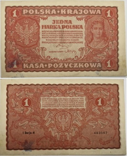 Banknot 1 marka 1919 3