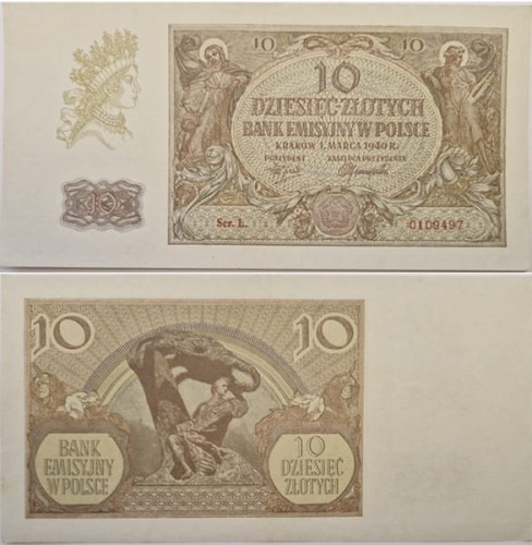 Banknot 10 złotych 1940