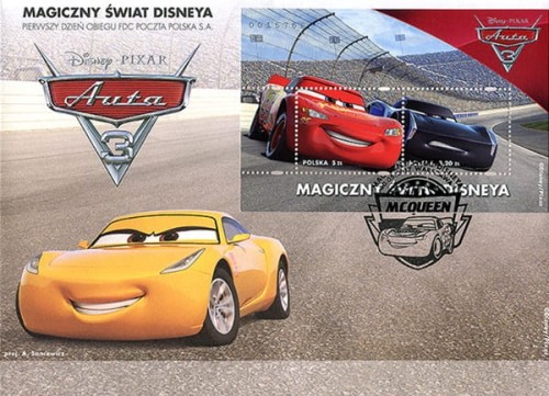 Koperta FDC Auta Magiczny świat Disneya 2017