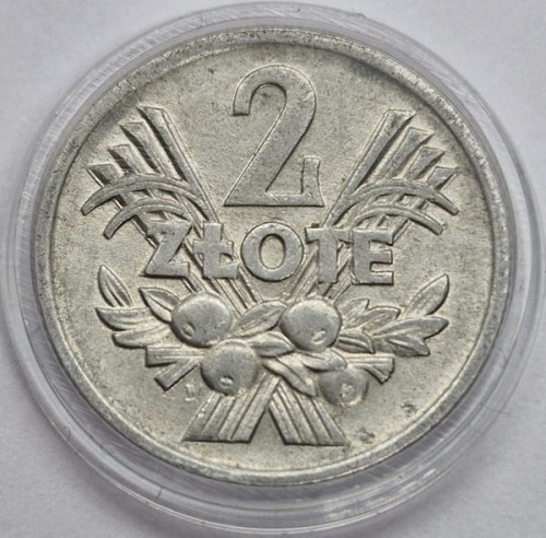 Moneta 2 złote Jagody 1974 stan 2 rewers