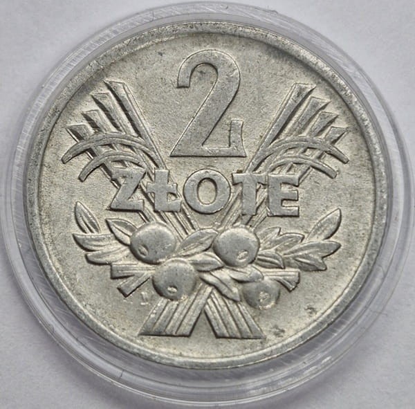 Moneta 2 złote Jagody 1974 stan 2 rewers