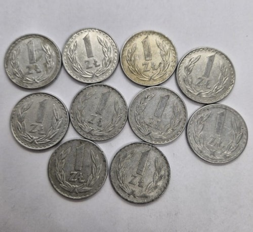Zestaw monet obiegowych PRL 1 złoty różne roczniki rewers