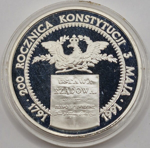Moneta 200000 zł 200 rocznica Konstytucji 3 Maja 1991 rewers