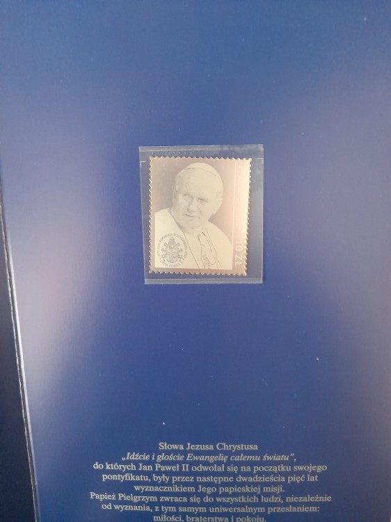 25 rocznica Pontyfikatu Jana Pawła II Folder 2003 srebro znaczek