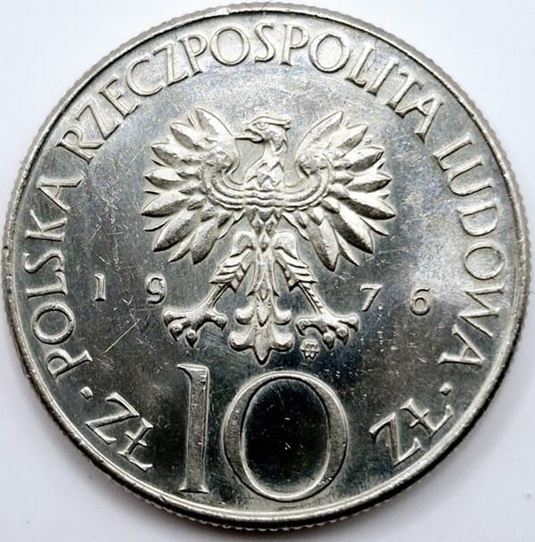 Moneta 10 złotych Adam Mickiewicz 1976 awers