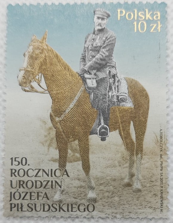 Znaczek 150 rocznica urodzin Józefa Piłsudskiego 2017