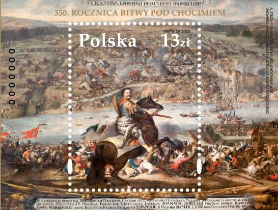 Znaczek 350 rocznica bitwy pod Chocimiem 2023
