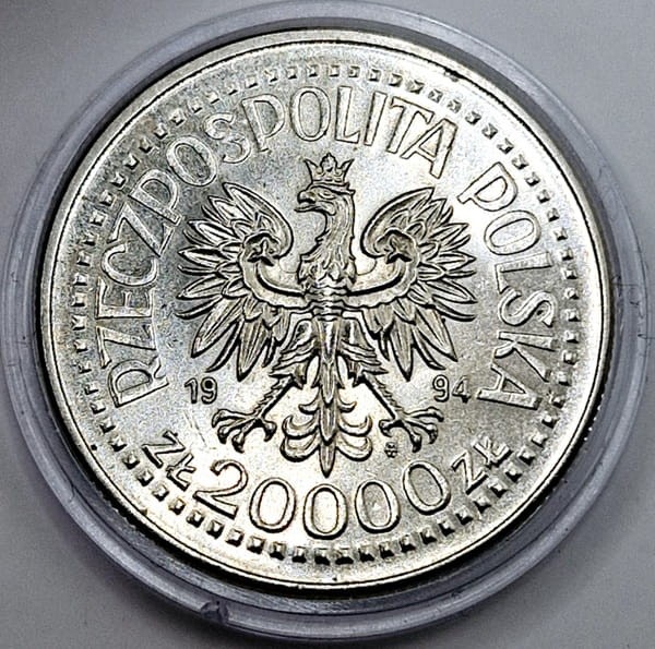 Moneta 20000 zł Zygmunt I Stary 1994 awers