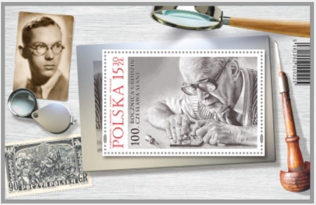Blok 100 rocznica Urodzin Czesława Słani FDC koperta