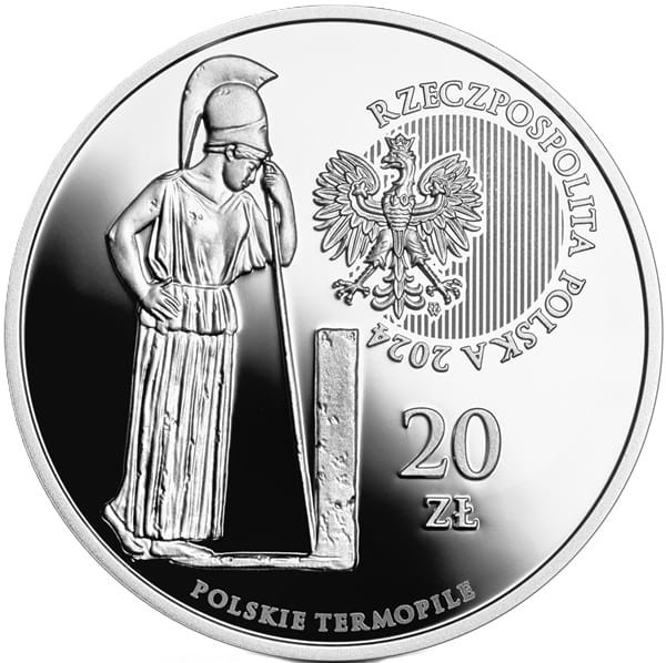 Moneta 20 zł Polskie Termopile Głogów 2024 awers