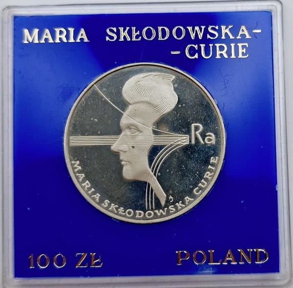100 zł Maria Skłodowska-Curie 1974 r rewers