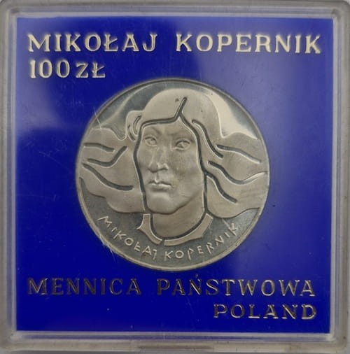 Moneta 100 zł Mikołaj Kopernik 1974 box
