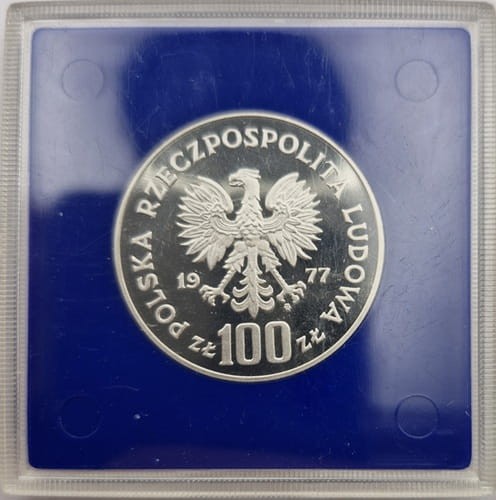 Moneta 100 zł Żubr 1977 awers