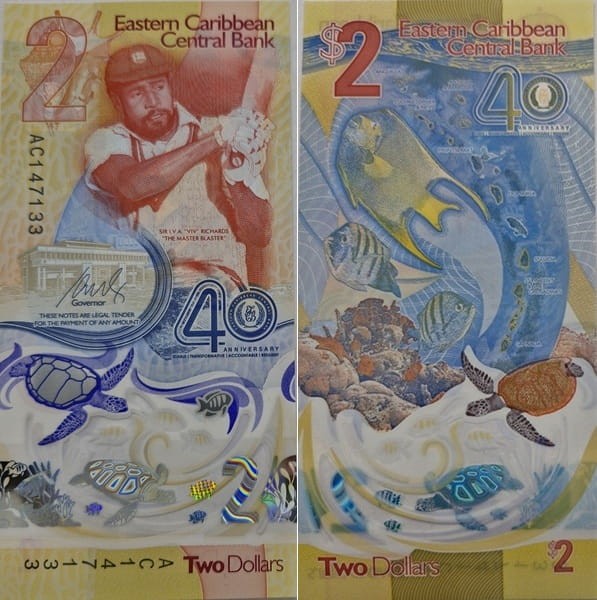Karaiby Wschodnie banknot 2 dolary 2023
