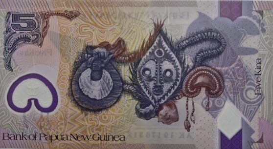 Papua Nowa Gwinea banknot 5 kina 2019 rewers