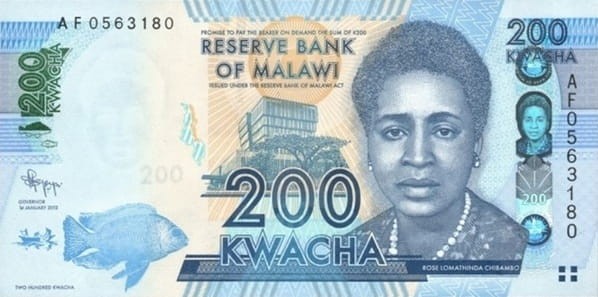 Malawi Banknot 200 Kwacha 2012 awers