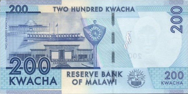Malawi Banknot 200 Kwacha 2012 rewers