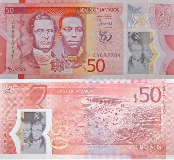 Jamajka banknot 50 dolarów 2020