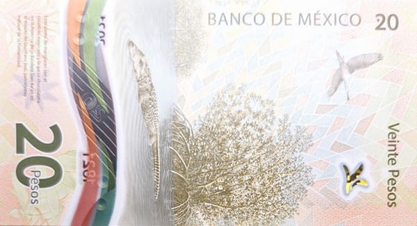 Meksyk banknot 20 pesos 2021 rewers
