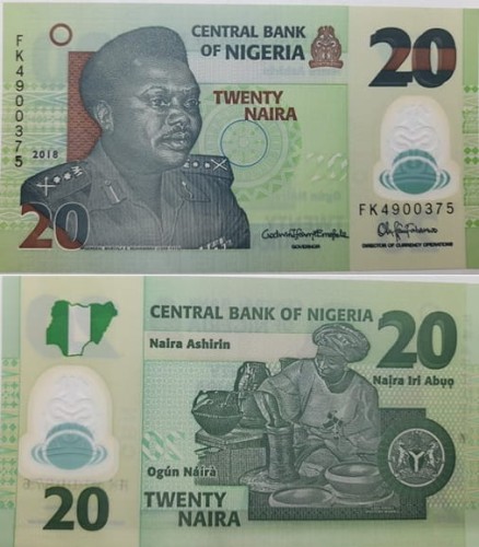 Nigeria Banknot 20 Naira 2018