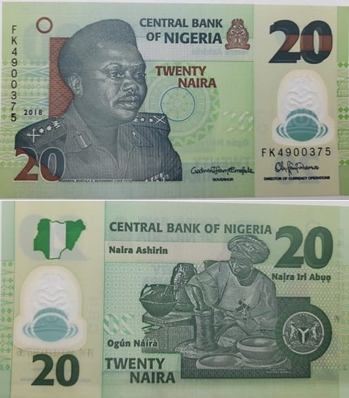 Nigeria Banknot 20 Naira 2018