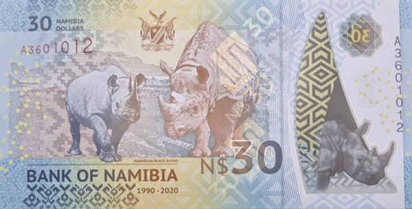 Namibia banknot 30 namibia 2020 rewers