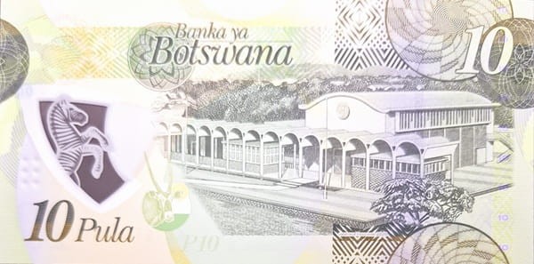 Botswana banknot 10 pula 2020 rewers