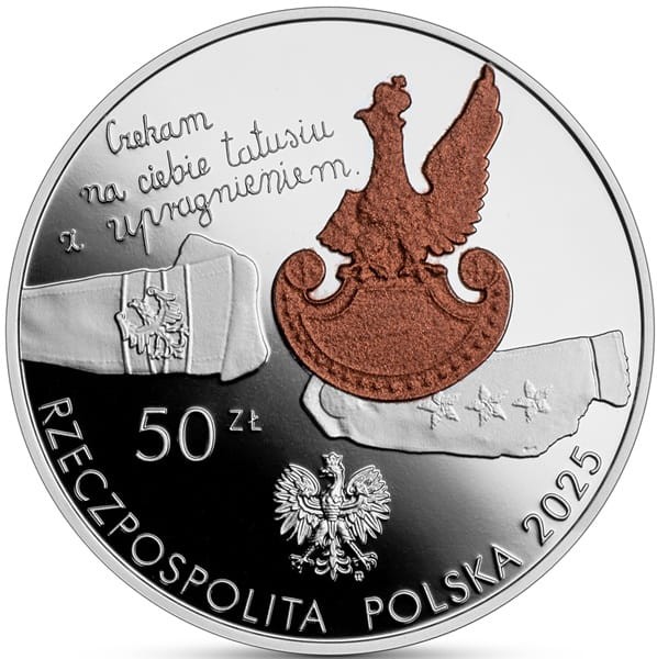 Moneta 50 zł 85 rocznica zbrodni katyńskiej 2025 rewers