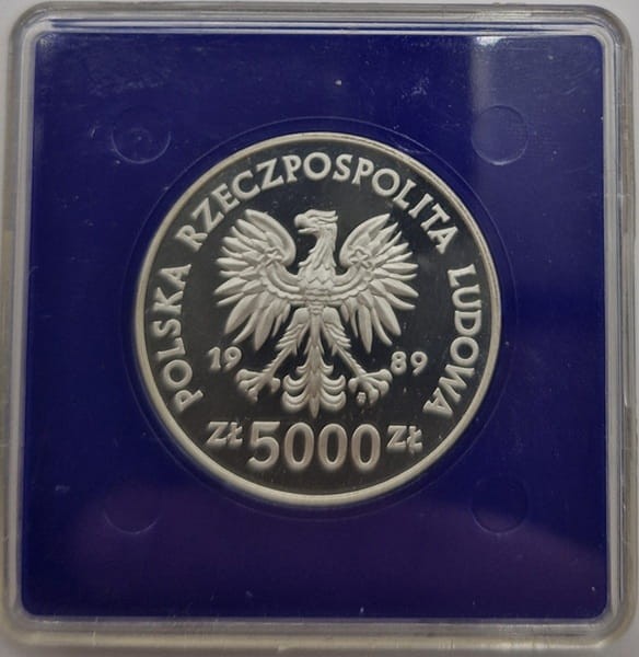 Moneta 5000 zł Ratujemy zabytki Torunia 1989 awers