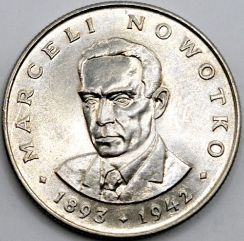Moneta 20 zł Marceli Nowotko 1976 rewers