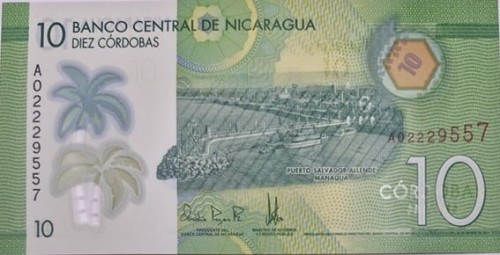 Nikaragua banknot 10 cordobas 2014 awers
