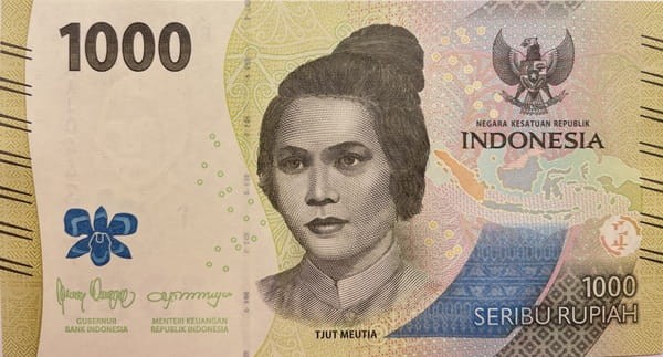 Indonezja banknot 1000 rupii 2022 awers