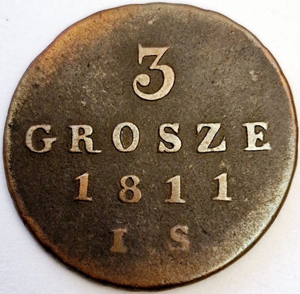 Moneta 3 grosze 1811 rewers