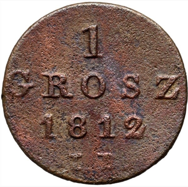 1 grosz 1812 Księstwo Warszawskie rewers