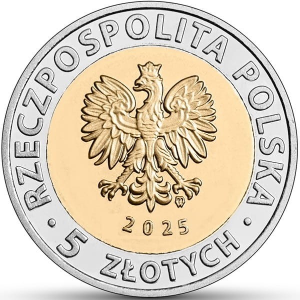 Moneta 5 zł Tykocin 2025 awers