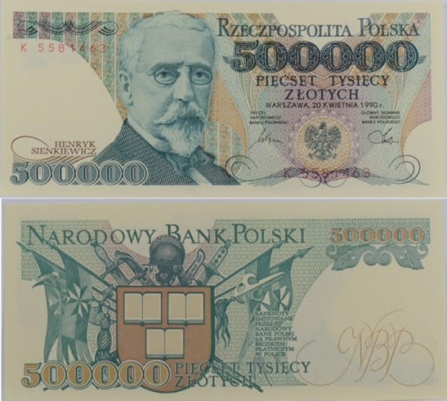 Banknot PRL 500000 zł 1990