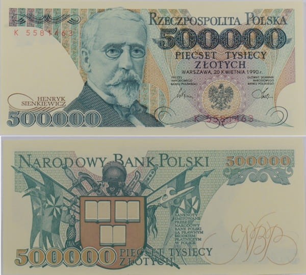 Banknot PRL 500000 zł 1990