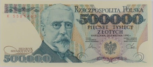 Banknot PRL 500000 zł 1990 awers
