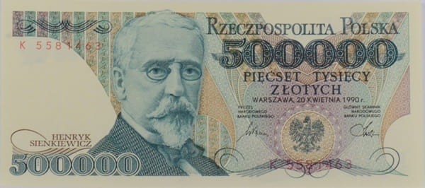 Banknot PRL 500000 zł 1990 awers
